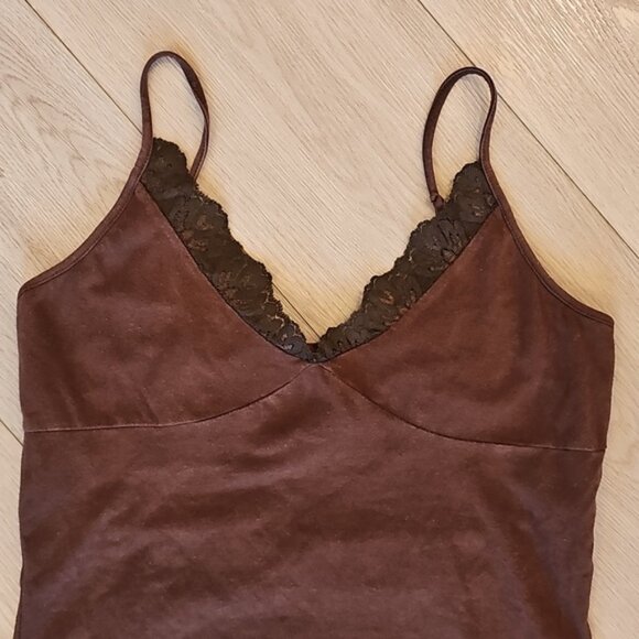 No Boundaries Y2K Baby Doll Lact Trim Spaghetti Strap Tank Top Jr - Picture 2 of 7